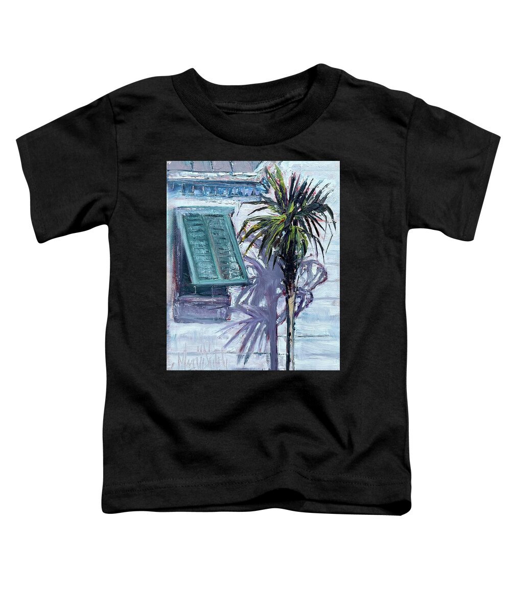 Palm Tree Toddler T-Shirt featuring the painting Palm Shadows by Maggii Sarfaty