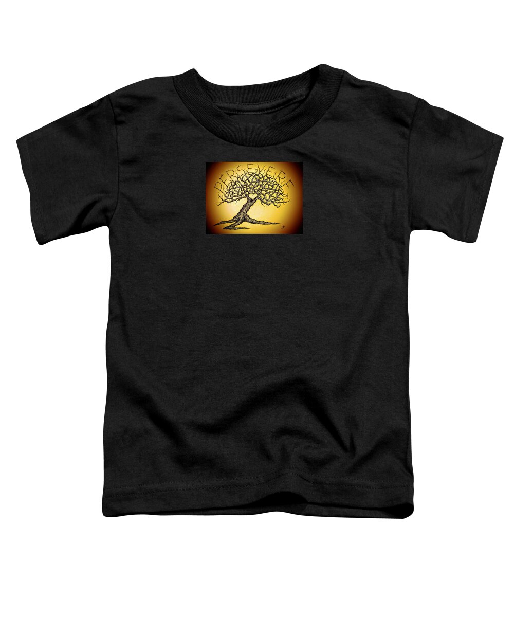 Hope Toddler T-Shirt featuring the drawing Persevere Love Tree by Aaron Bombalicki