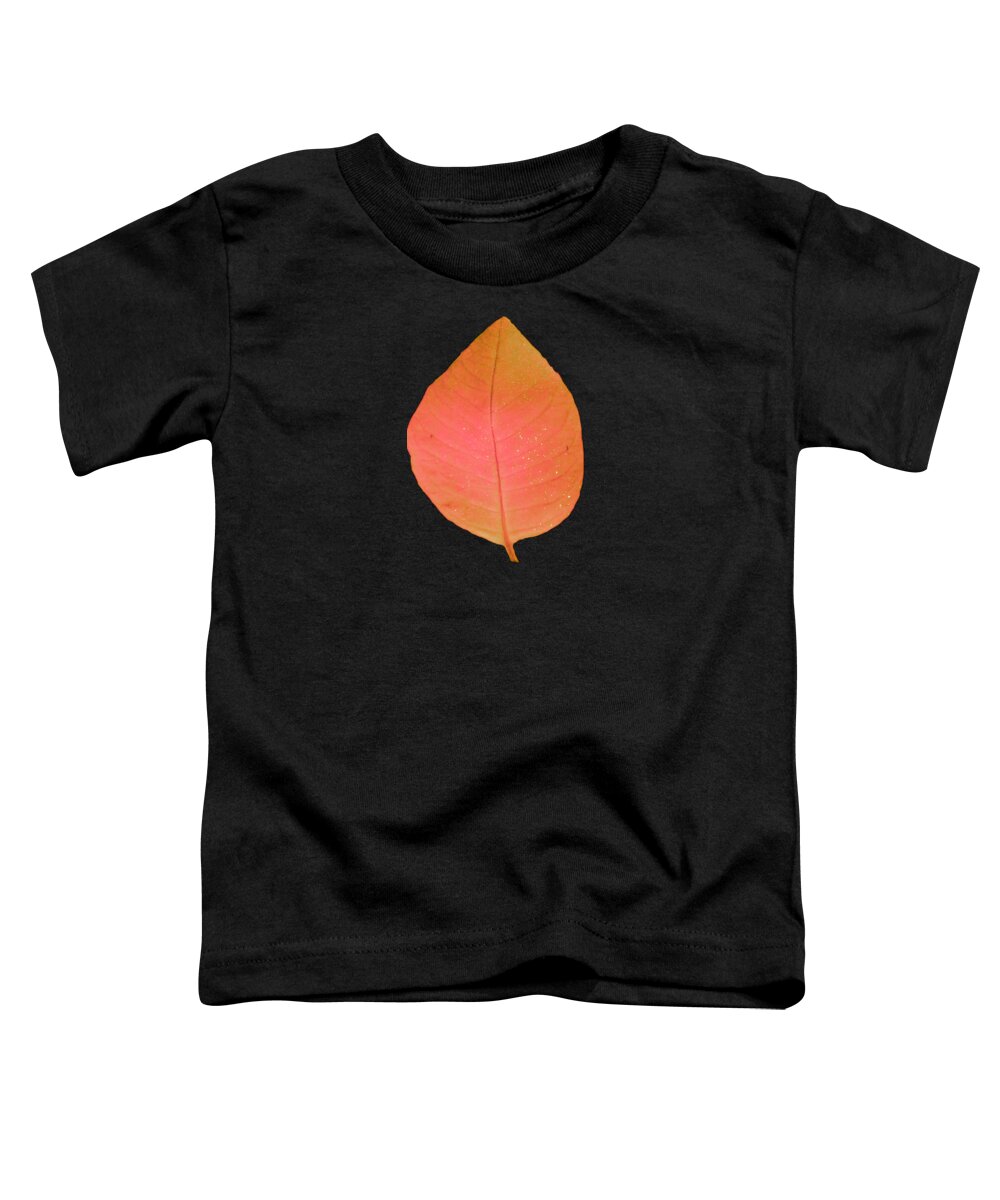 Pink Toddler T-Shirt featuring the photograph Pink and Orange Autumn Leaf for Wall Art Prints by Delynn Addams