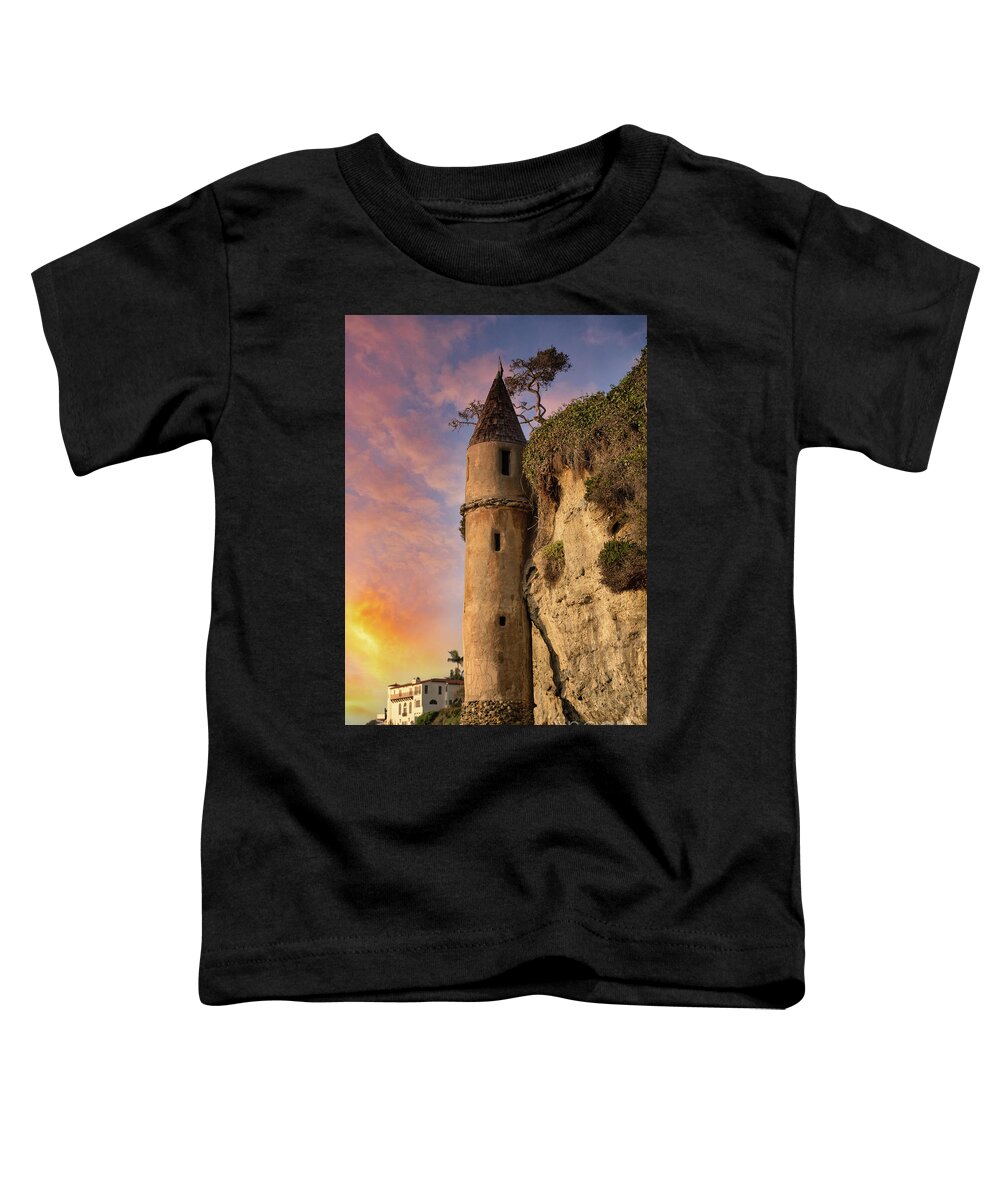 Pirate Tower Toddler T-Shirt featuring the photograph Pirate Tower, Victoria Beach, Laguna Beach by Abigail Diane Photography