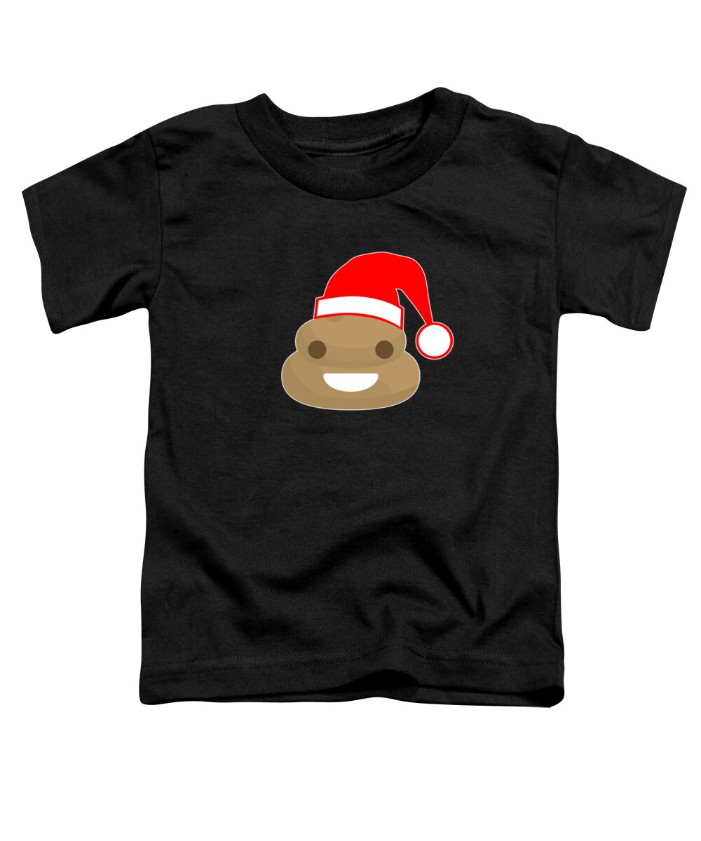 Christmas 2023 Toddler T-Shirt featuring the digital art Poop Emoji Santa by Flippin Sweet Gear