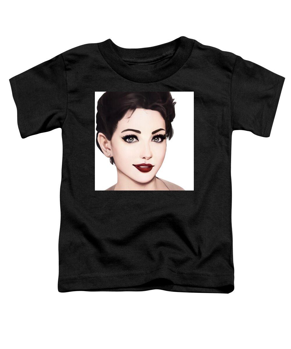 Woman Toddler T-Shirt featuring the digital art Portrait of a Woman by Caterina Christakos