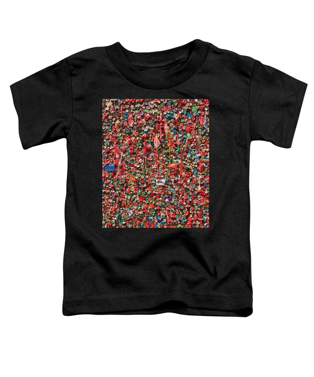 Abstract Toddler T-Shirt featuring the photograph Post Alley Gum Wall - 3 by Jerry Abbott