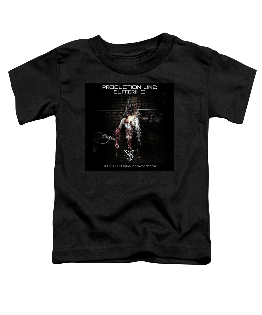 Dark Art Toddler T-Shirt featuring the digital art Production Line Argus Dorian Decaydead by Argus Dorian