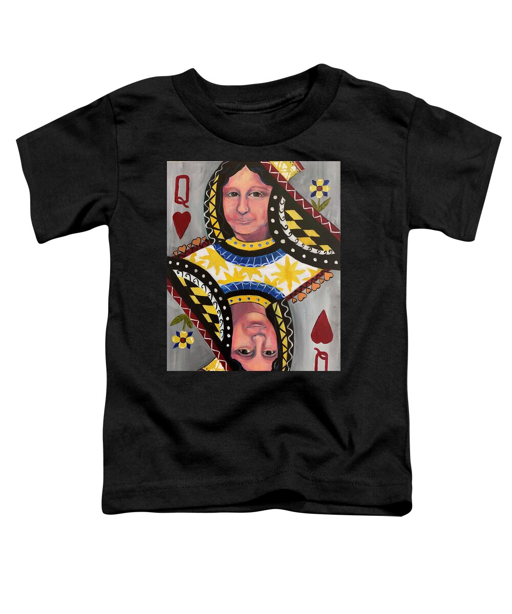 Cards Toddler T-Shirt featuring the painting Queen of Hearts by Barbara Landry