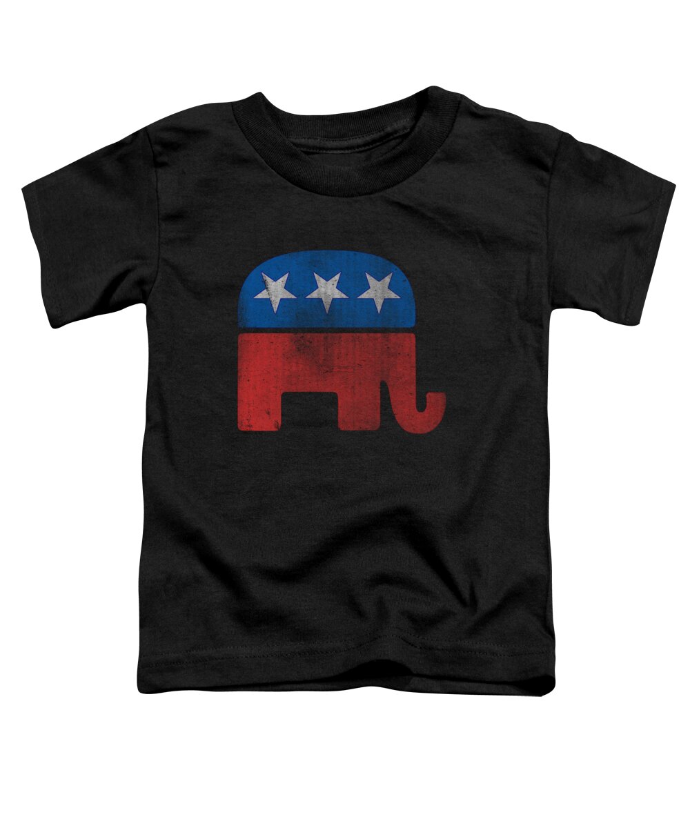 Funny Toddler T-Shirt featuring the digital art Republican Elephant Retro by Flippin Sweet Gear