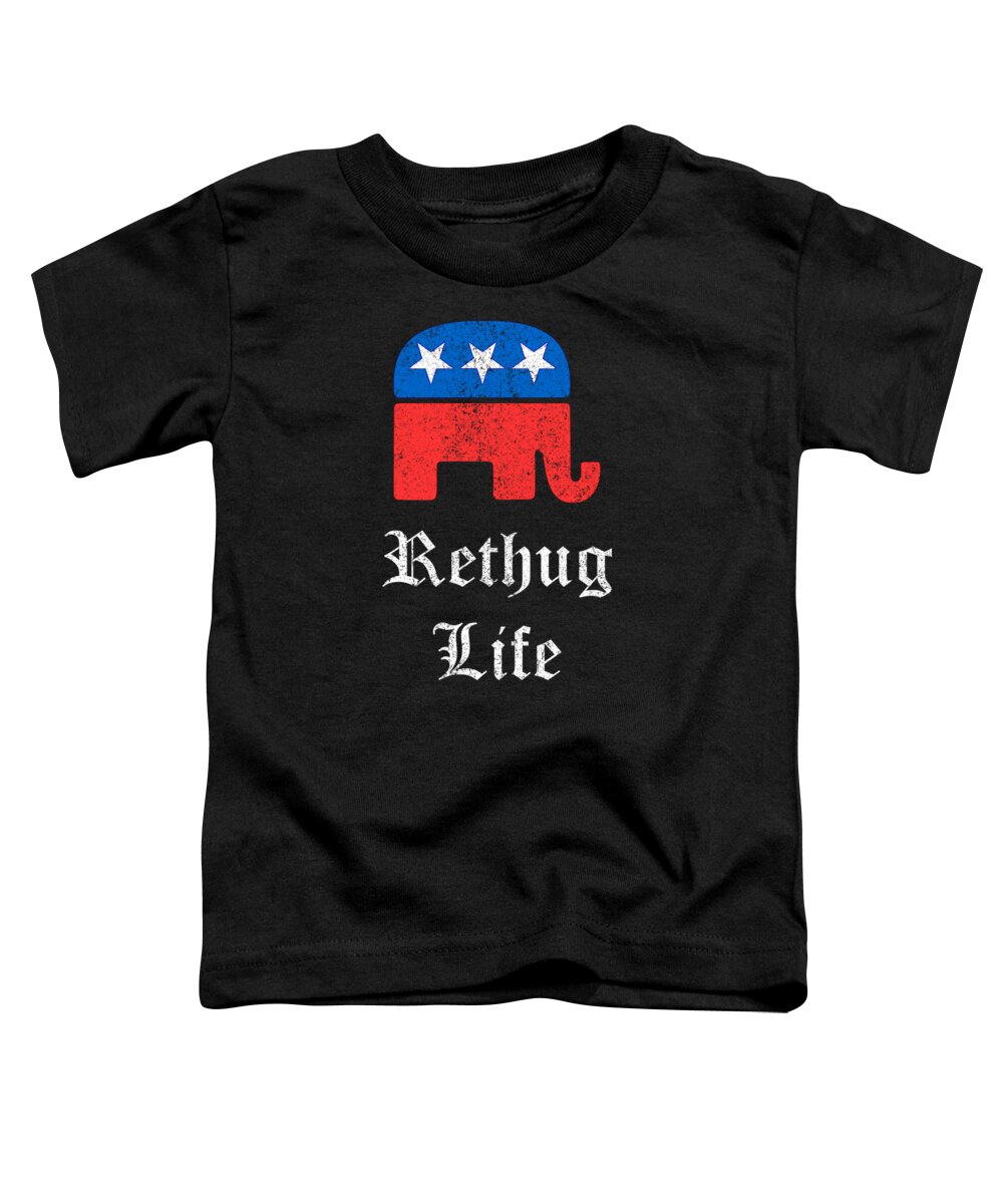 Funny Toddler T-Shirt featuring the digital art Rethug Life Retro by Flippin Sweet Gear