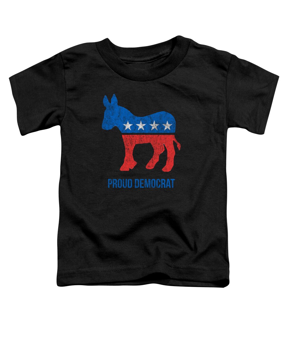 Democracy Toddler T-Shirt featuring the digital art Retro Proud Democrat by Flippin Sweet Gear
