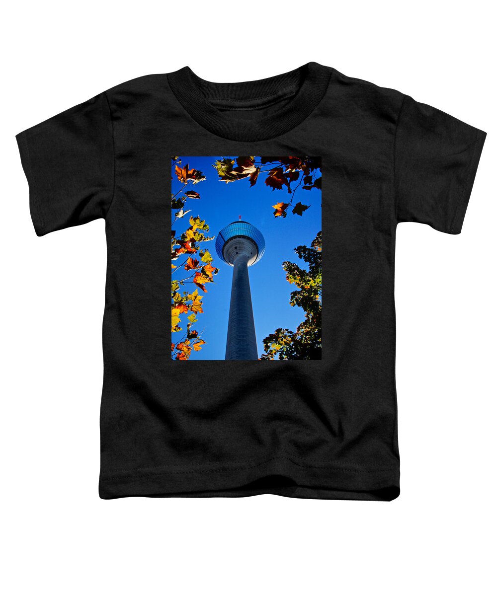 Duesseldorf Toddler T-Shirt featuring the photograph Rhine Tower Duessedorf by Richard Cummings