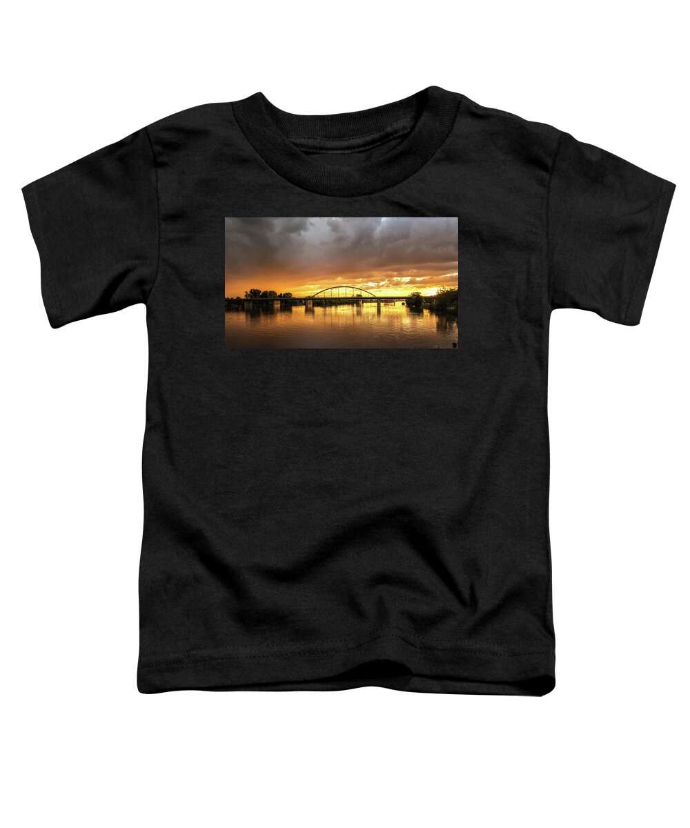 Deggendorf Toddler T-Shirt featuring the photograph River Cruise Sunset by Matthew DeGrushe