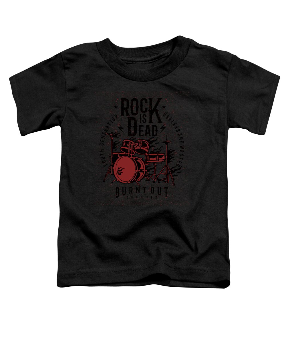 Musician Toddler T-Shirt featuring the digital art Rock Is Dead by Jacob Zelazny