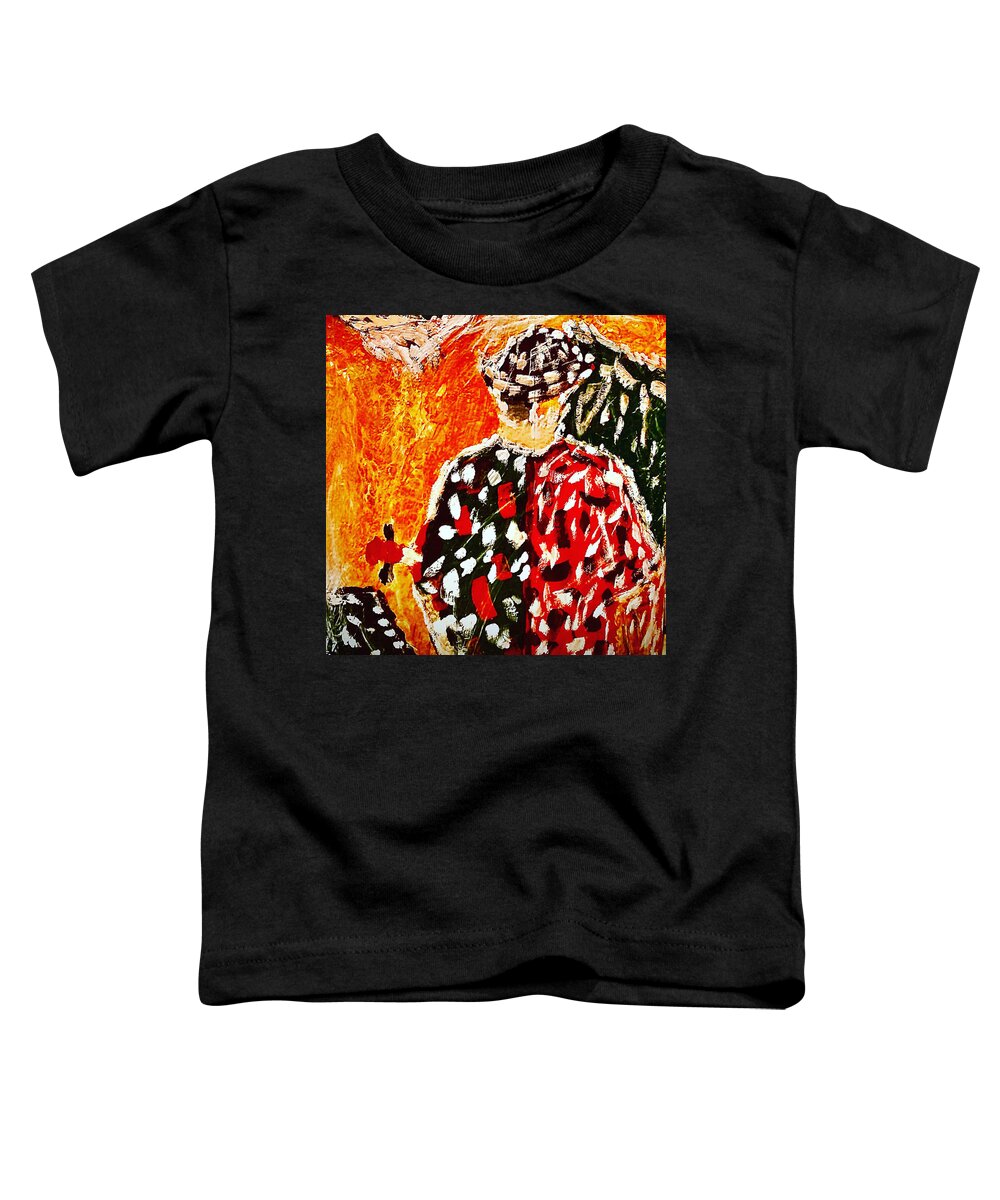  Toddler T-Shirt featuring the mixed media Rodeo Clown by Bencasso Barnesquiat