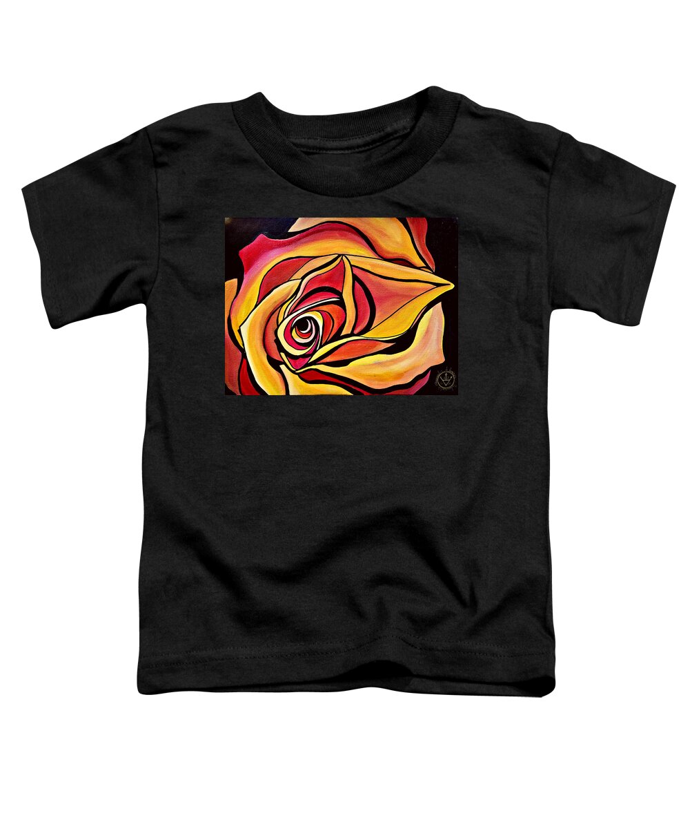  Toddler T-Shirt featuring the painting Rossa Pesca by Emanuel Alvarez Valencia