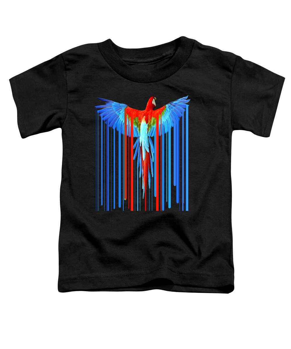 Fly Toddler T-Shirt featuring the painting Rubino T-Shirt Tee Tees T Shirt Parrot by Tony Rubino