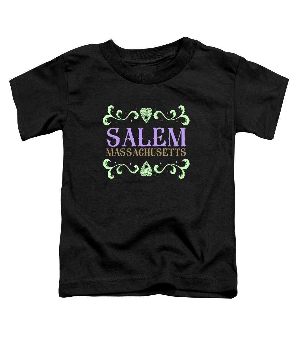 Halloween Toddler T-Shirt featuring the digital art Salem Massachusetts Ouija Love by Flippin Sweet Gear