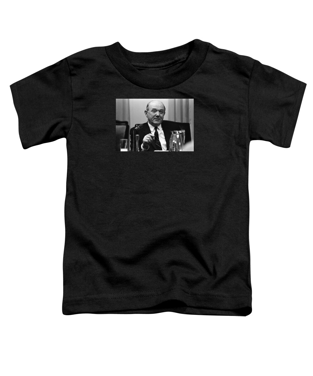 Dean Rusk Toddler T-Shirt featuring the photograph Secretary of State Dean Rusk - 1968 by War Is Hell Store