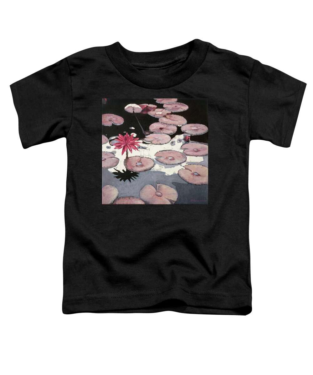 Water Lilies Toddler T-Shirt featuring the painting Seerosen, Blumen by Uwe Fehrmann