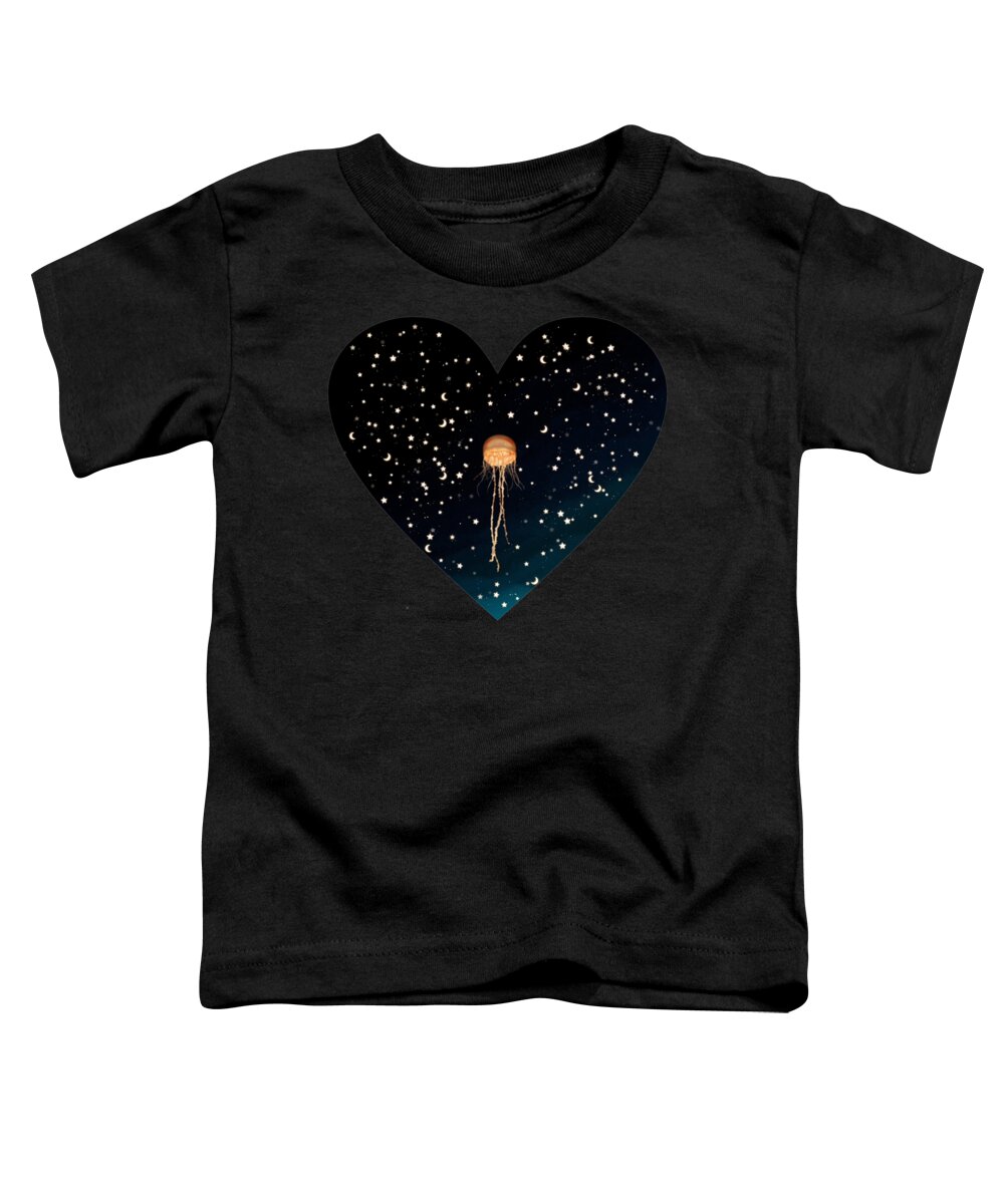 Sky Toddler T-Shirt featuring the digital art SkY Heart Night by Auranatura Art