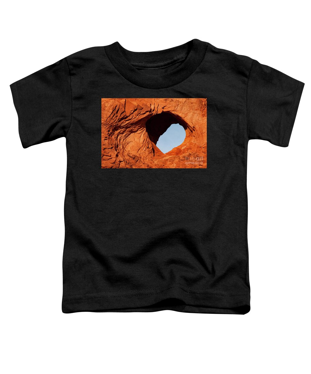 Arches National Park Toddler T-Shirt featuring the photograph Small Eye in Turret Arch at Sunrise Three by Bob Phillips