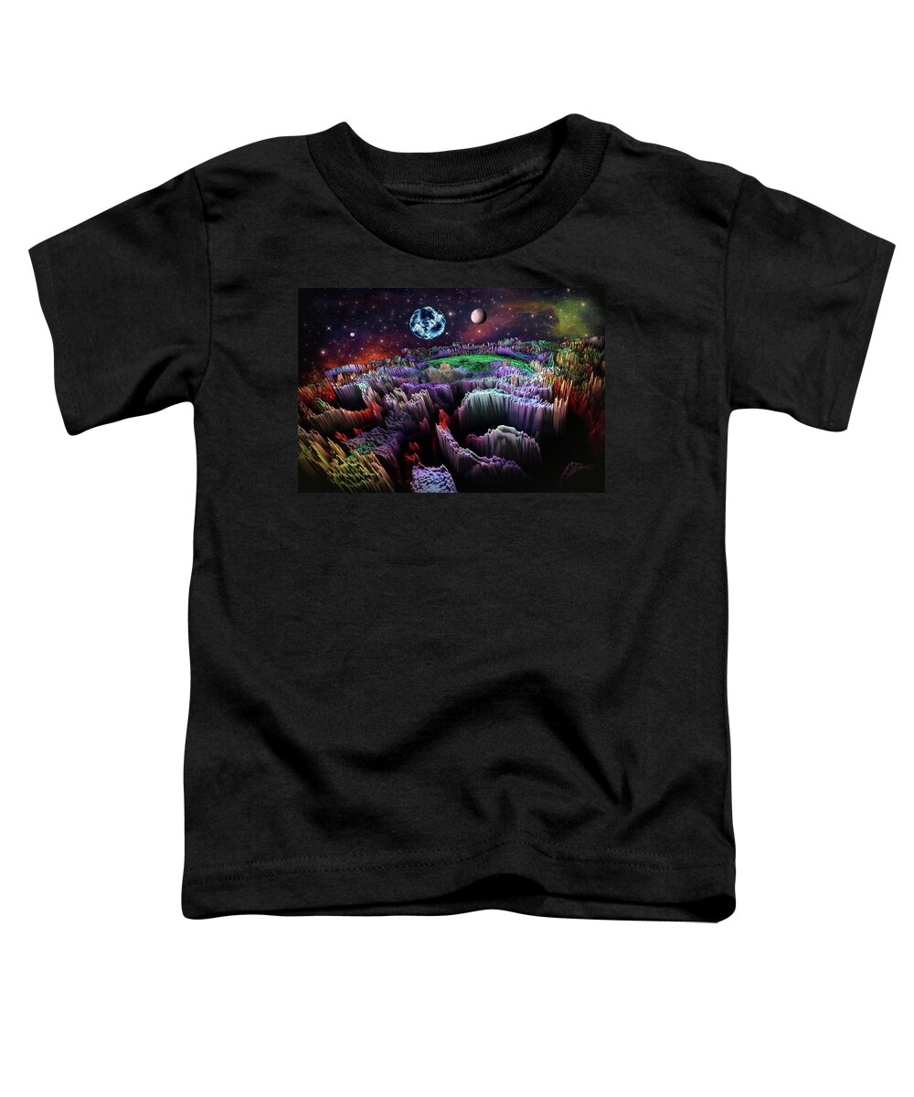 Art Toddler T-Shirt featuring the digital art Space Adventures Planet P20 by Artful Oasis