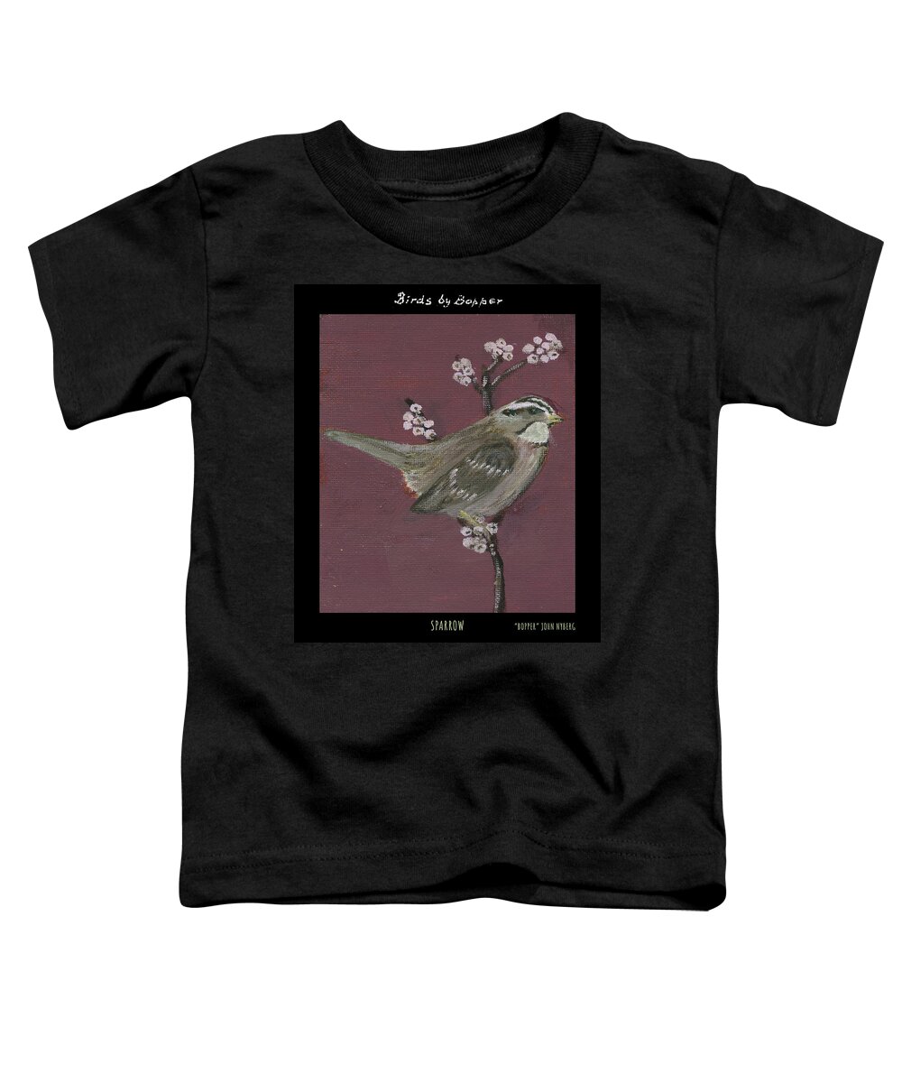 Bird Toddler T-Shirt featuring the painting Sparrow by Tim Nyberg