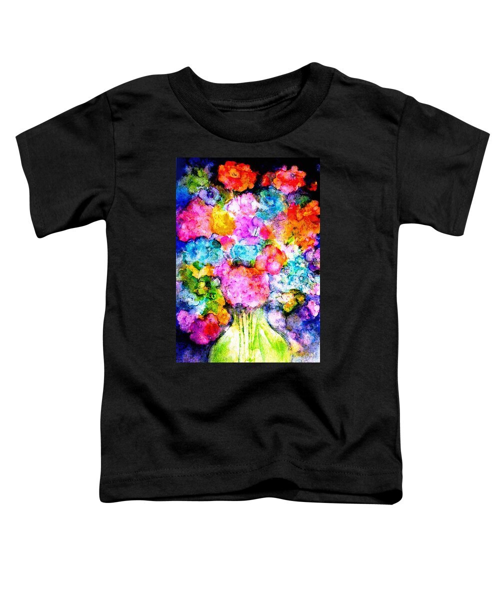 Spring Flowers Toddler T-Shirt featuring the painting Spring Fever by Hazel Holland