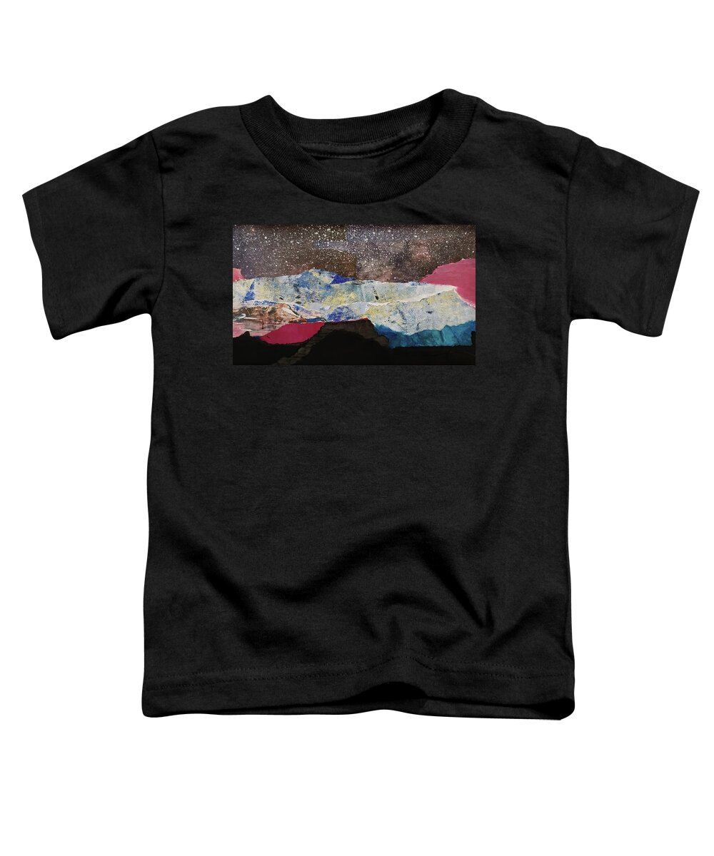 Abstract Toddler T-Shirt featuring the mixed media Starry Mountain Sky by Sharon Williams Eng