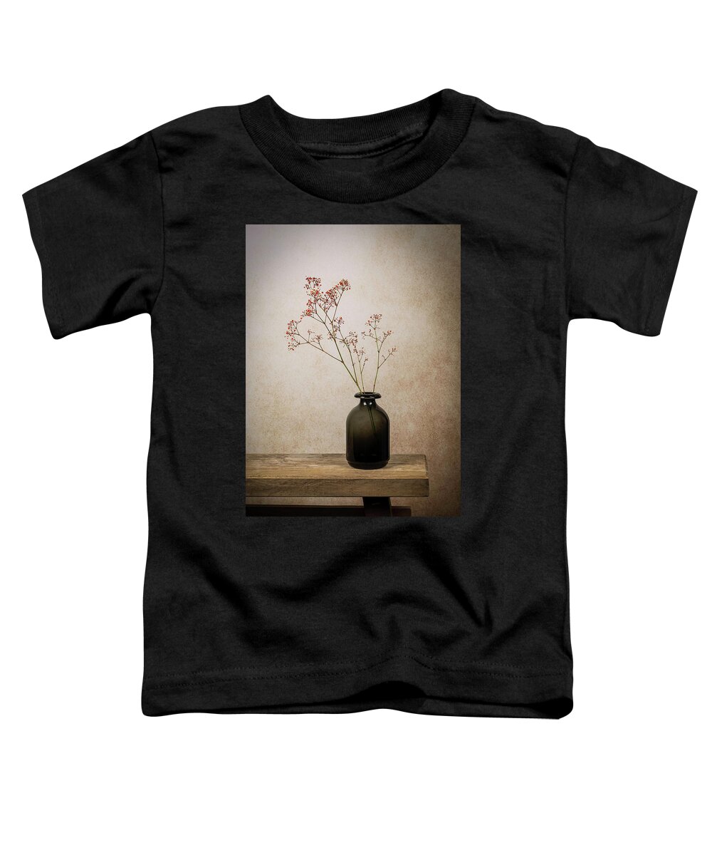 Modern Still Life Toddler T-Shirt featuring the digital art Still life Gypsophila in a vase by Marjolein Van Middelkoop