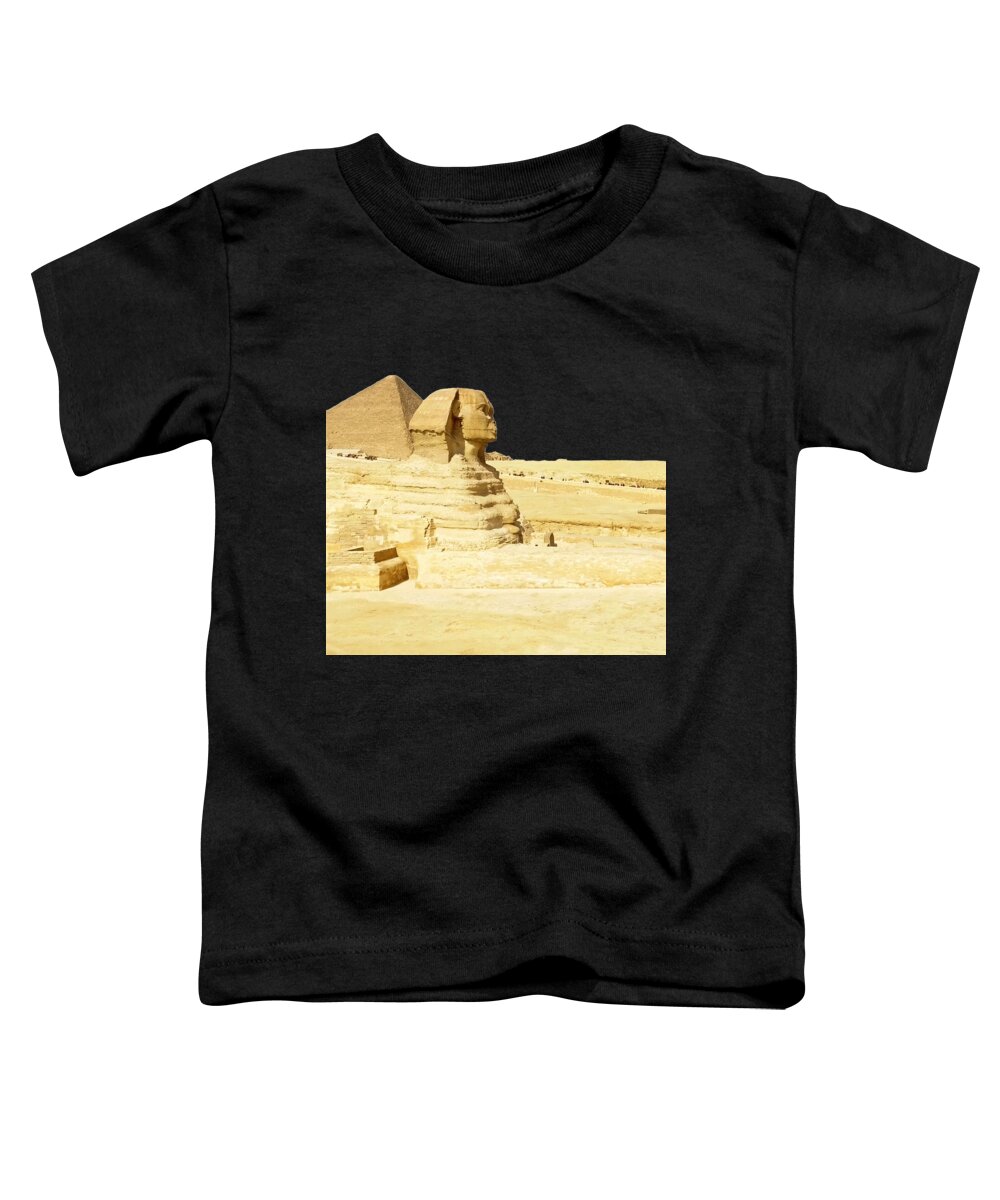 Pyramid Toddler T-Shirt featuring the photograph Stone Face with Pyramid by Munir Alawi