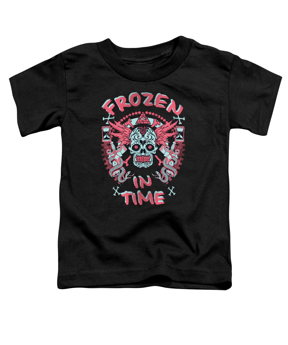 Sugar Skull Toddler T-Shirt featuring the digital art Sugar Skull Frozen in time by Jacob Zelazny