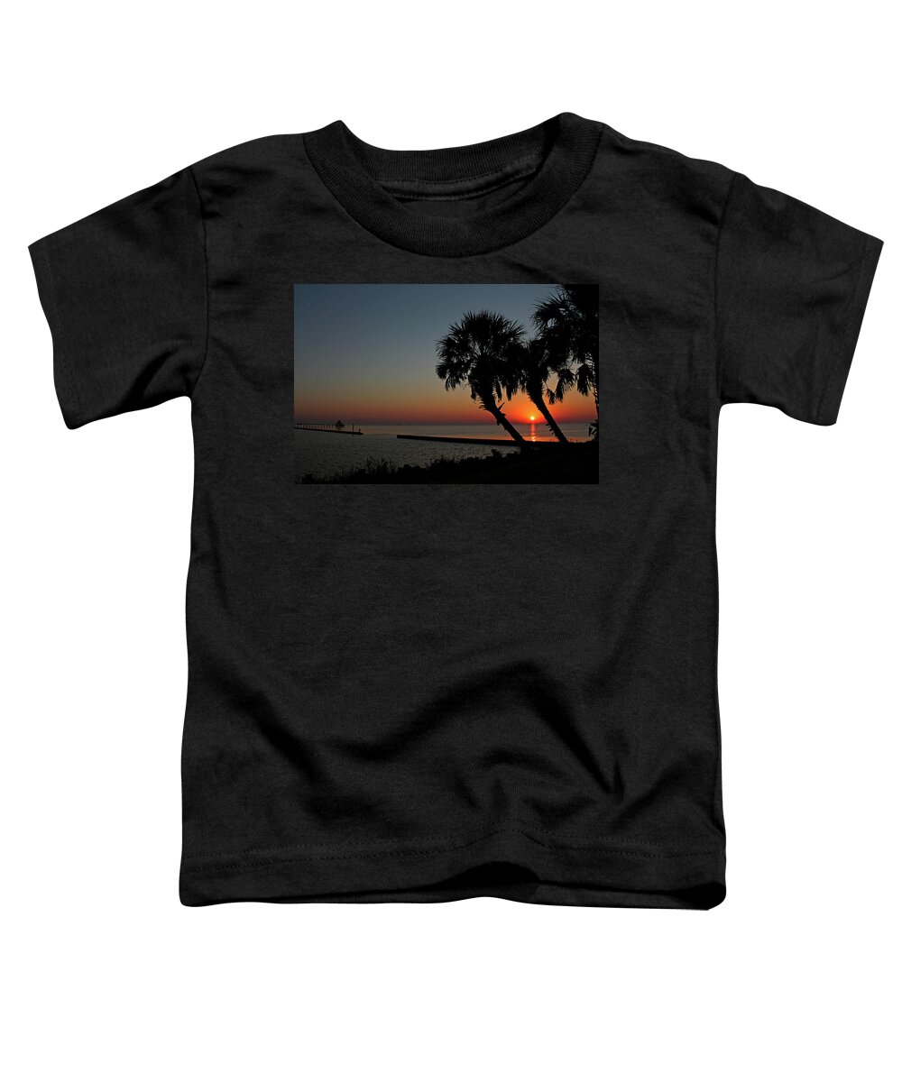 Sunset Toddler T-Shirt featuring the photograph Sunrise on Pleasure Island by Judy Vincent