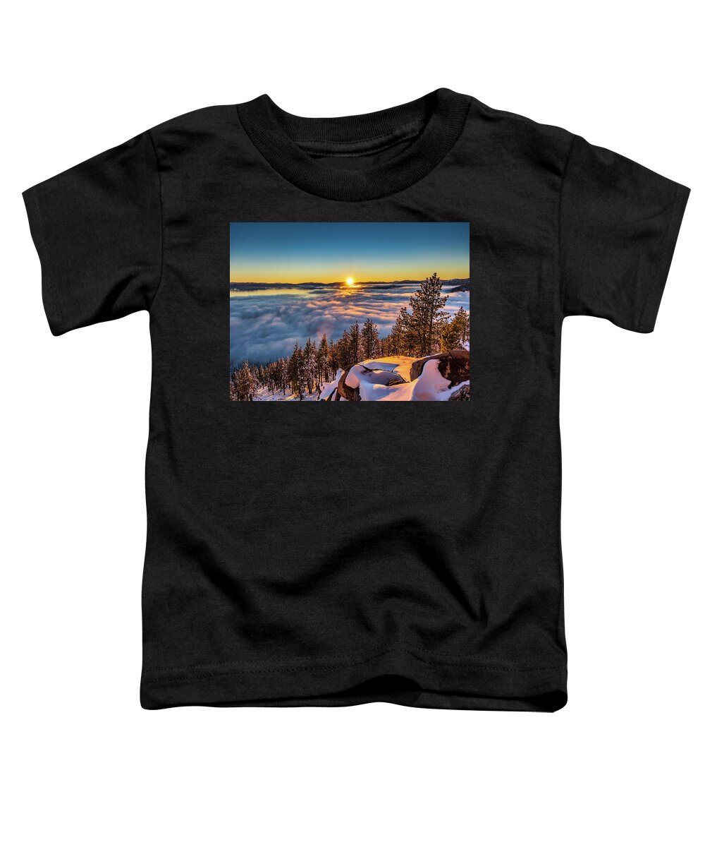 Lake Toddler T-Shirt featuring the photograph Sunset inversion by Martin Gollery