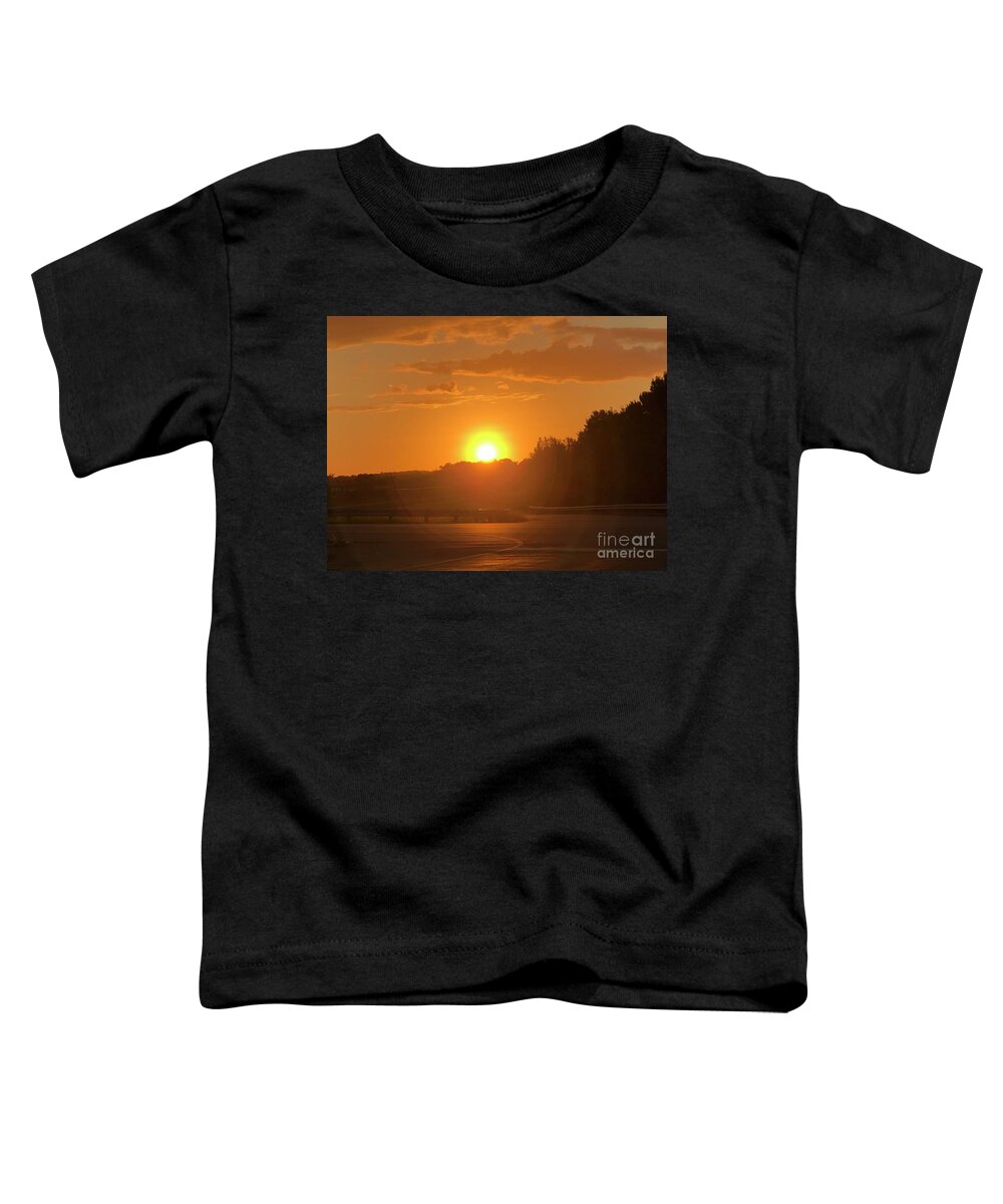 Southampton County Toddler T-Shirt featuring the photograph Sunset over freeway Two - Sunset Photography by Catherine Wilson