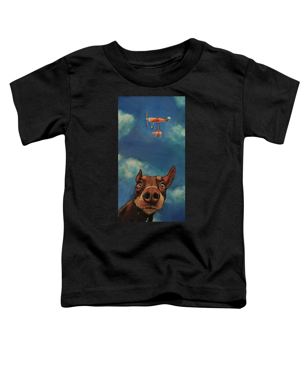 Dog Toddler T-Shirt featuring the painting Sup? by Jean Cormier