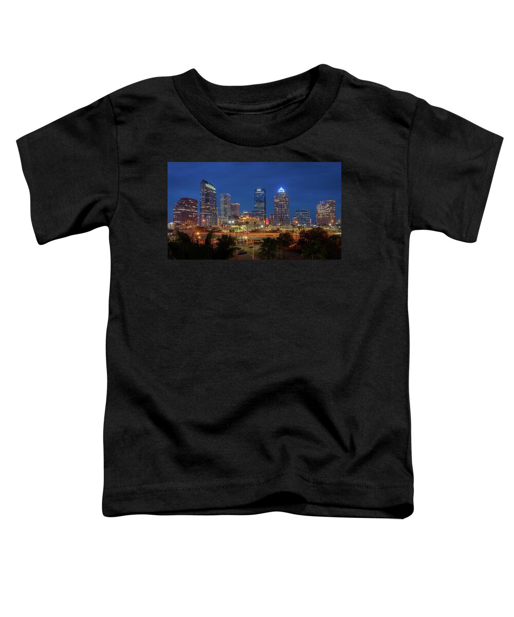 Tampa Toddler T-Shirt featuring the digital art Tampa Skyline by Kevin McClish