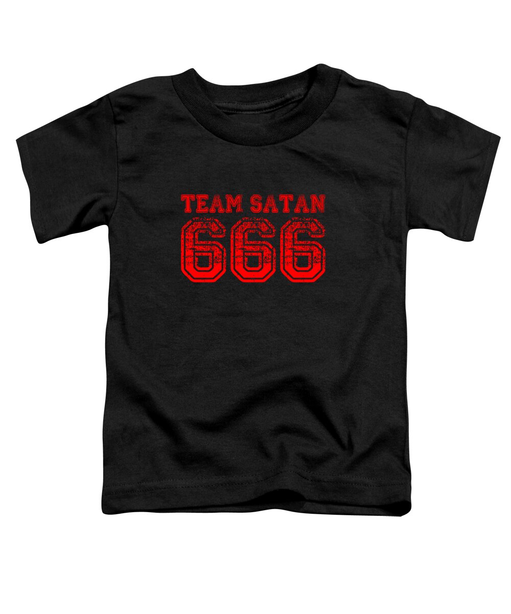 Funny Toddler T-Shirt featuring the digital art Team Satan by Flippin Sweet Gear