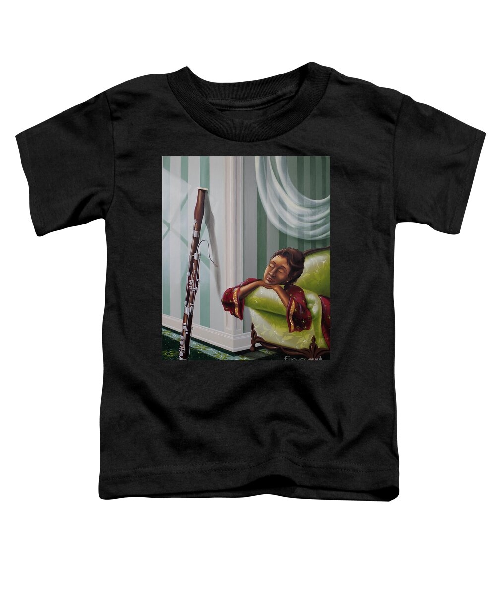 Portraits In Sound Toddler T-Shirt featuring the painting The Bassoonist by Clement Bryant