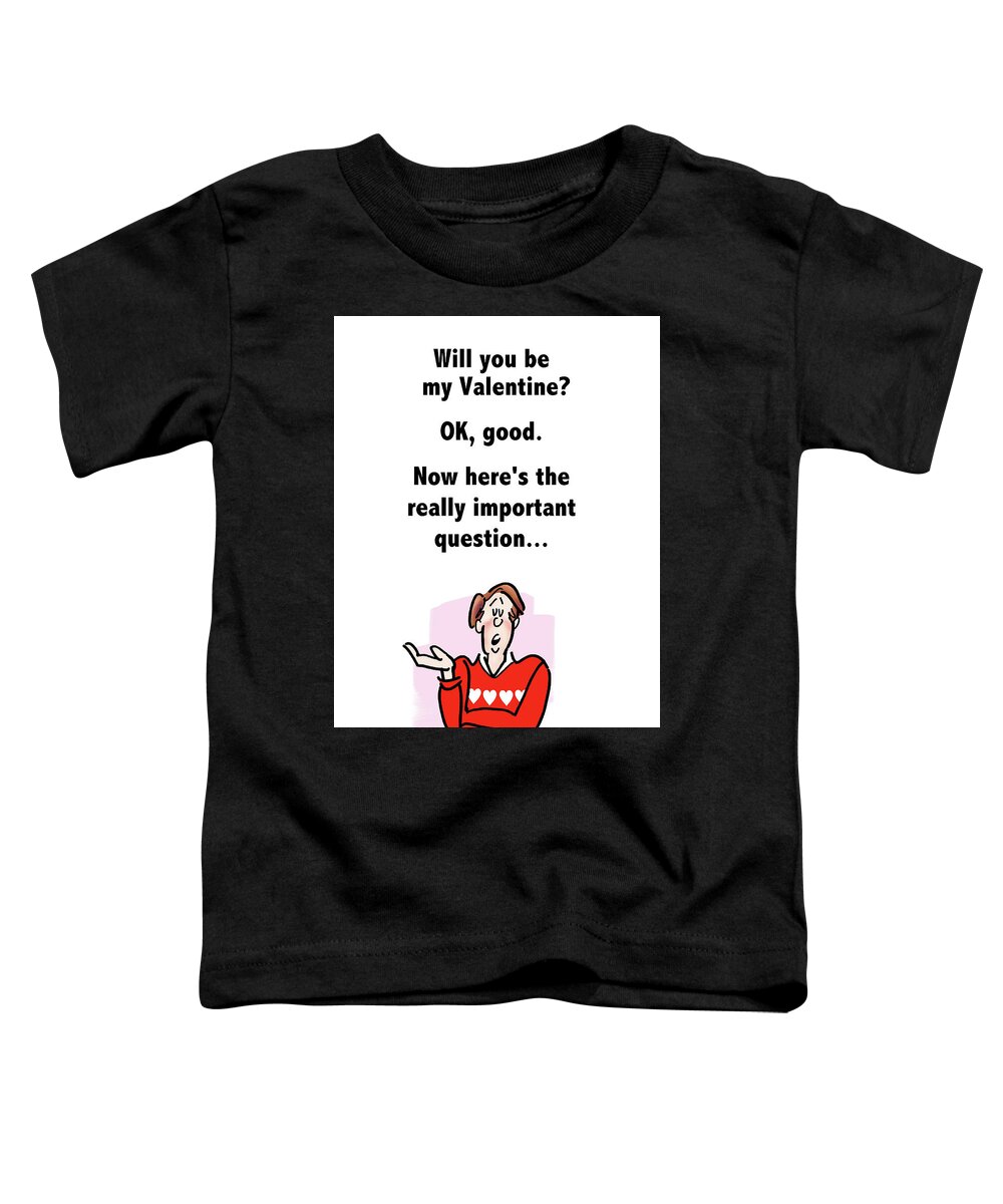 Valentine Toddler T-Shirt featuring the digital art The Big Question by Mark Armstrong