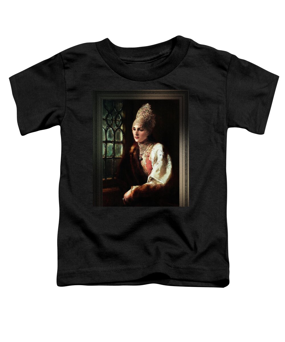 The Boyarina Toddler T-Shirt featuring the digital art The Boyarina by Konstantin Makovsky by Rolando Burbon