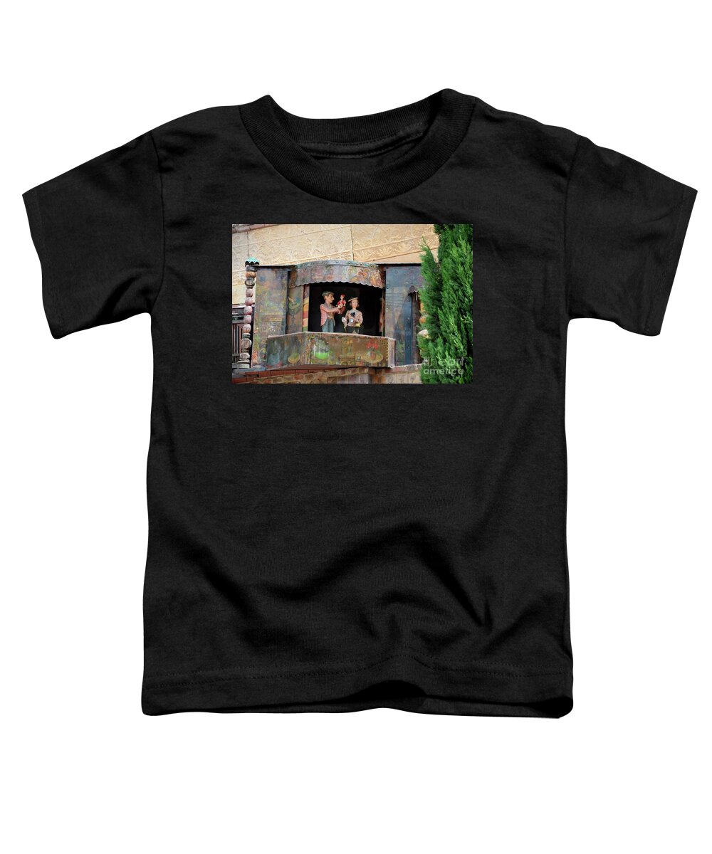 Building Toddler T-Shirt featuring the photograph The leaning tower of Tbilisi with clock tower and bell Georgia by Imran Ahmed