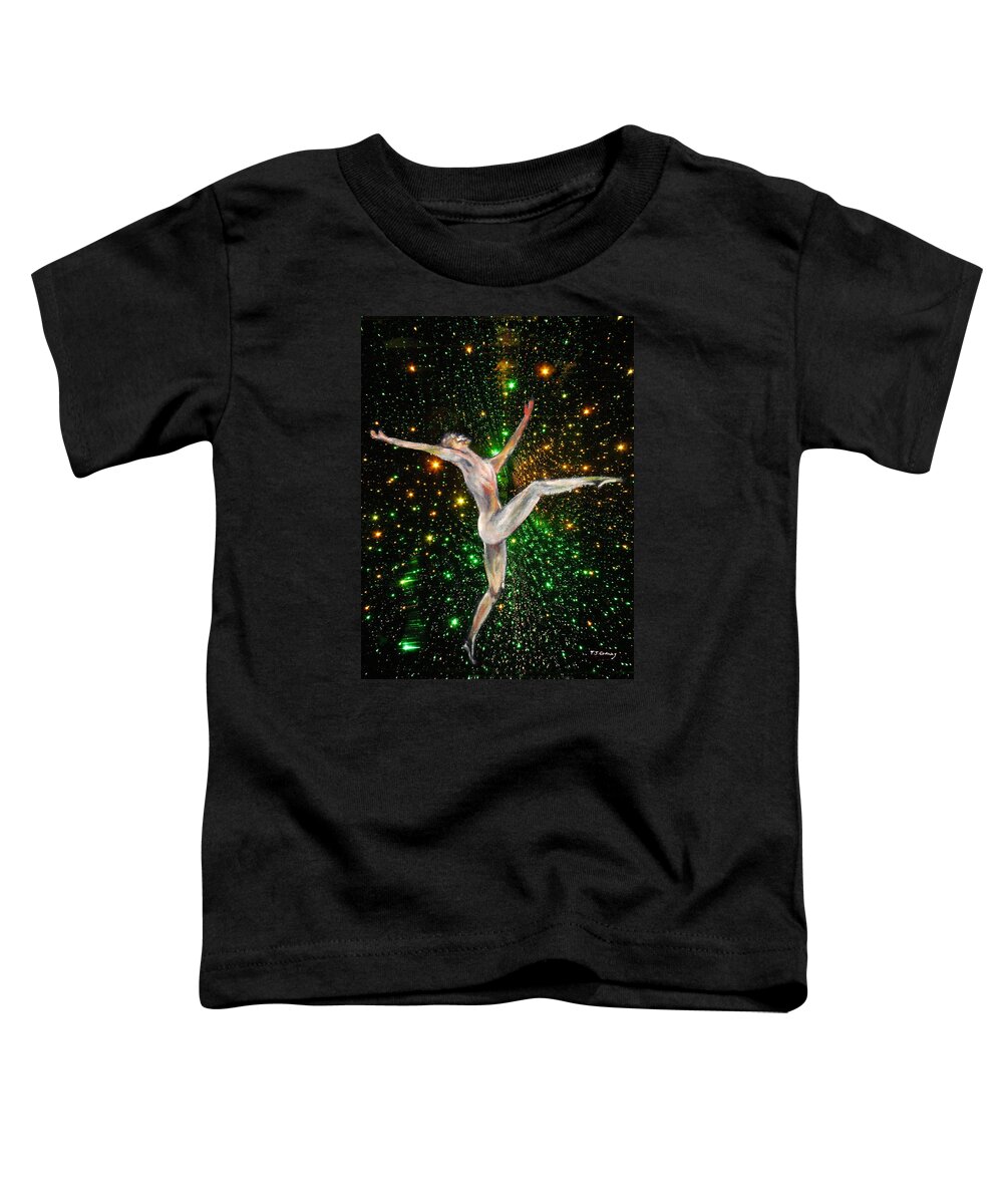 Dance Toddler T-Shirt featuring the painting The Light Fantastic Dance and Stars by Tom Conway