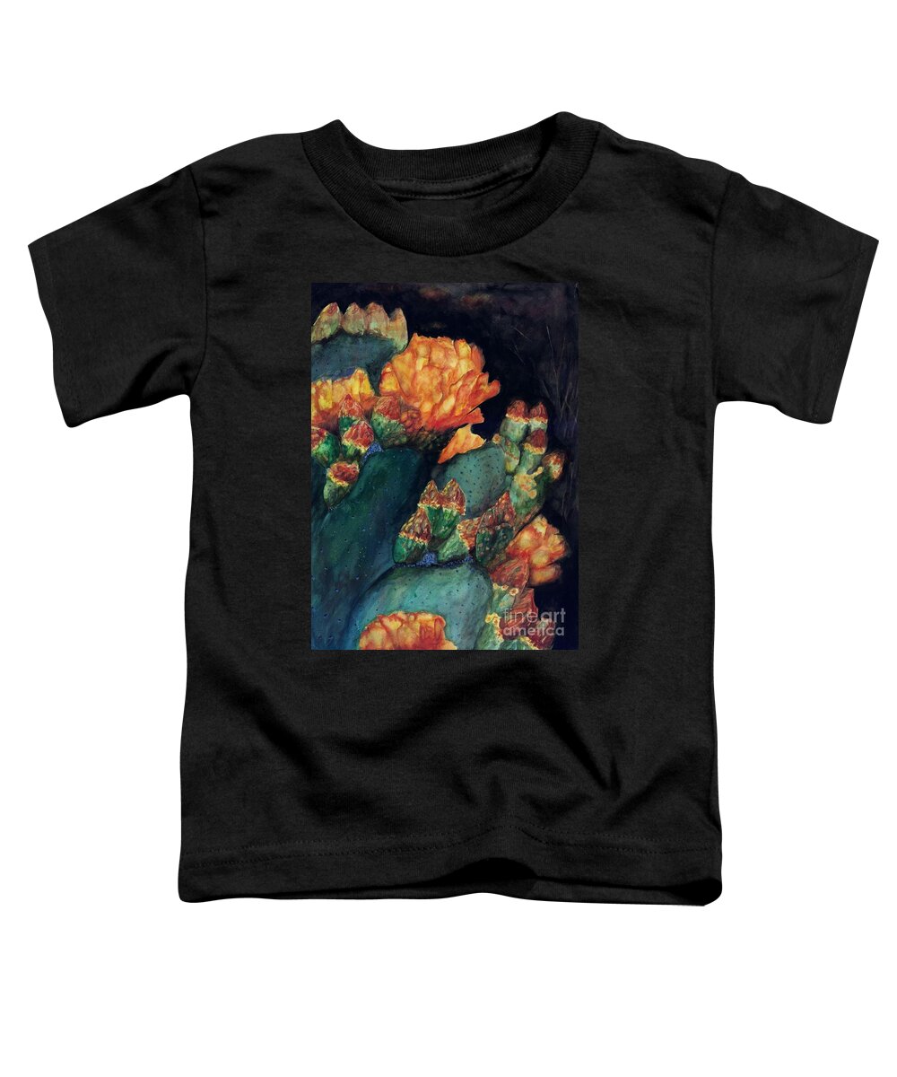 Abstract Cactus Toddler T-Shirt featuring the painting The Prickly Pear by Frances Marino