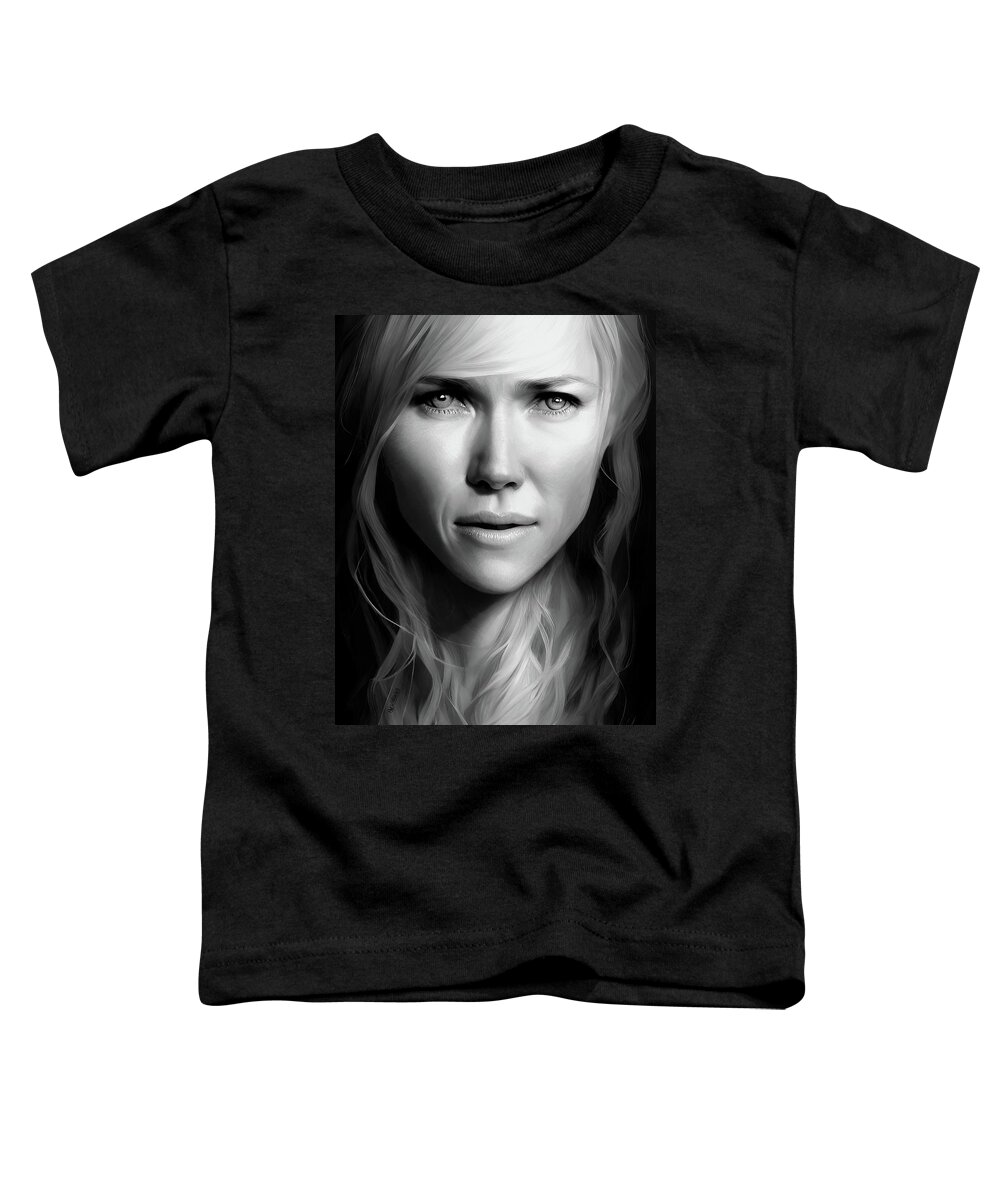 Naomi Watts Toddler T-Shirt featuring the digital art The Ring - Naomi Watts by Fred Larucci