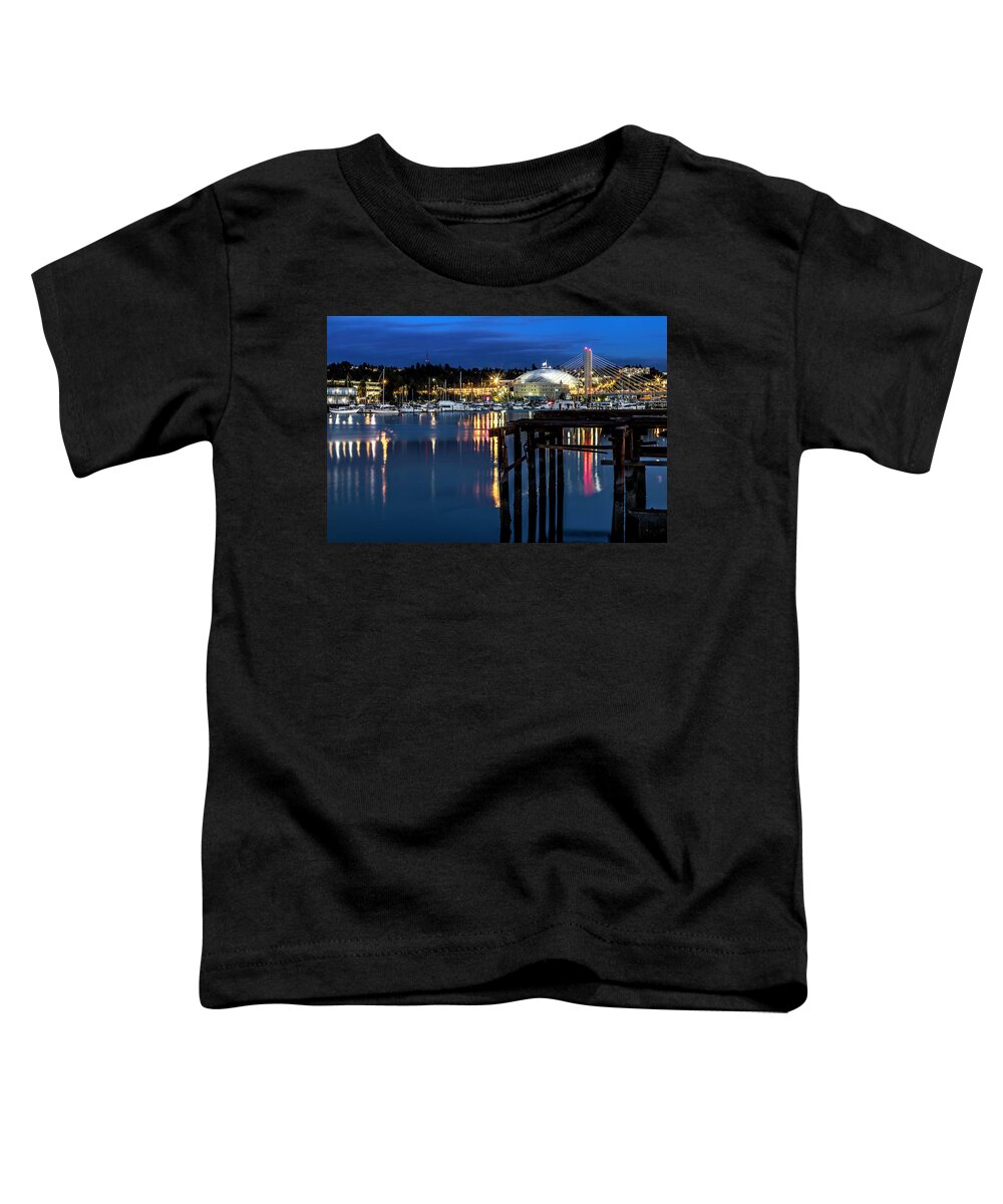 Thea Toddler T-Shirt featuring the photograph Thea Foss and T-Dome Blue Hour by Rob Green