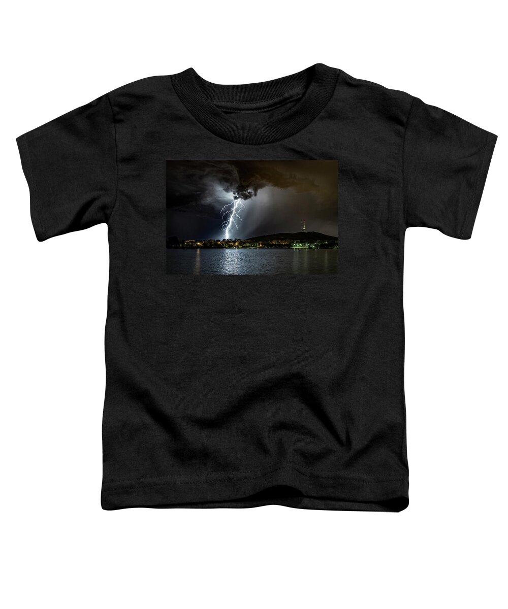 Lightning Toddler T-Shirt featuring the photograph Thor Strike by Ari Rex