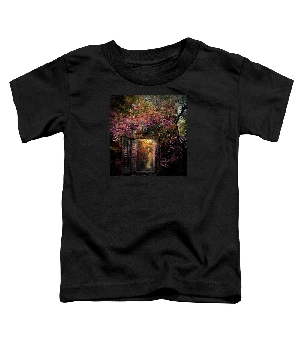 Fall Toddler T-Shirt featuring the digital art Threshold to Harvest Meadow by Don DePaola