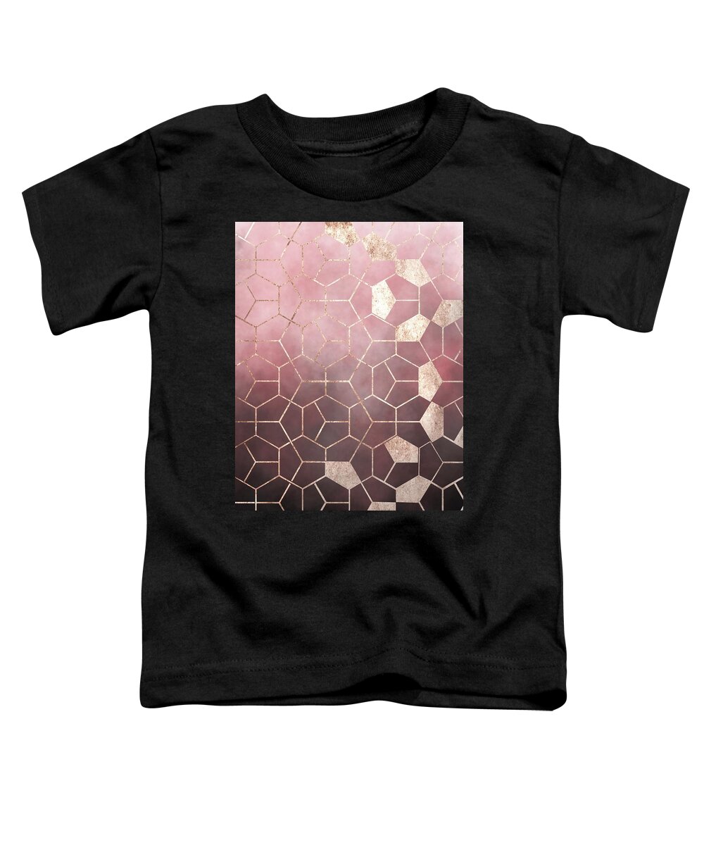 Pink Toddler T-Shirt featuring the digital art Tickled Pink by Rachel Emmett
