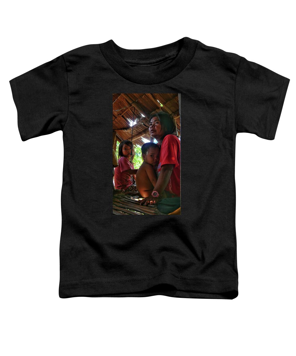 Tribal Mother Toddler T-Shirt featuring the photograph Tribal mother with children by Robert Bociaga
