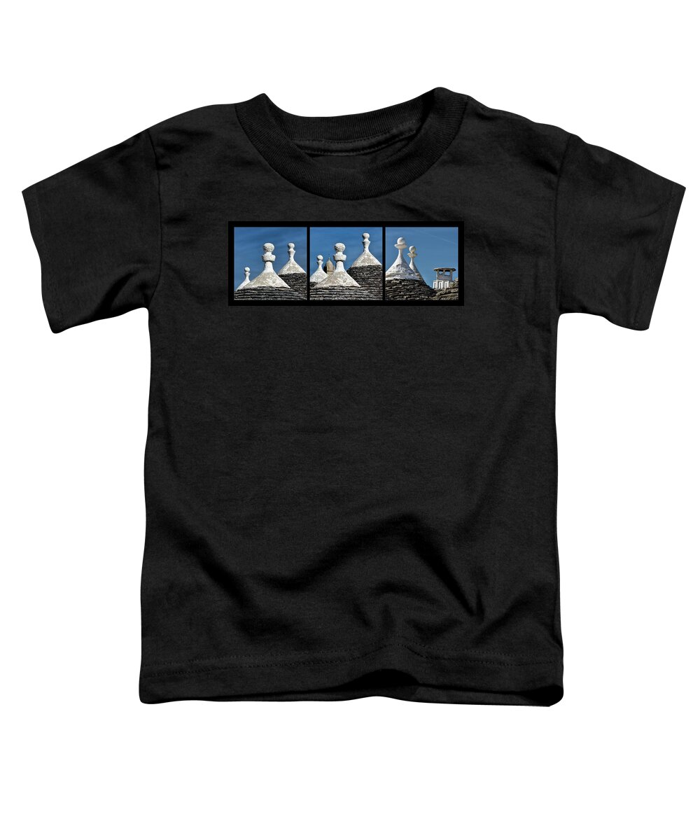 Trulli Toddler T-Shirt featuring the photograph Trulli Tops Square by Elvira Peretsman