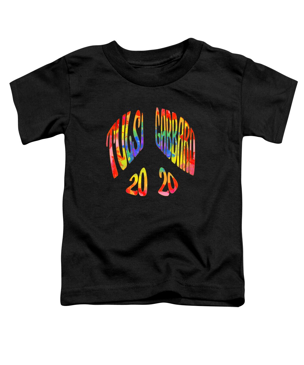 Cool Toddler T-Shirt featuring the digital art Tulsi Gabbard 2020 Peace Sign by Flippin Sweet Gear